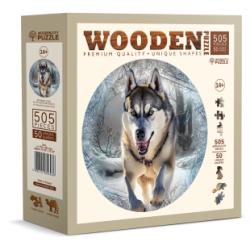 Puzzle en bois XL Running wolf