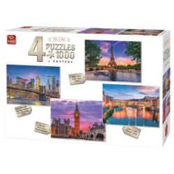 Puzzle City at Night 4 in 1
