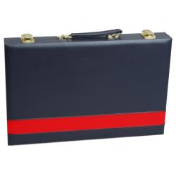 Backgammon Koffer blau/rot